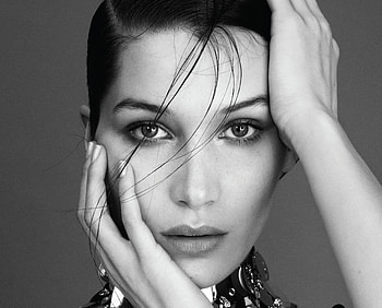 Bella Hadid, Celebrity, American, Black & White, Brunette, Face, Model HD wallpaper