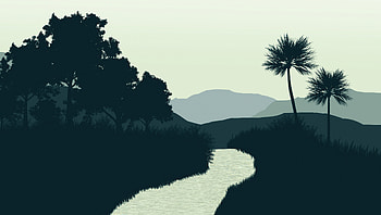 A River Minimal , river, minimalism, minimalist, artist, artwork, digital-art, deviantart HD wallpaper