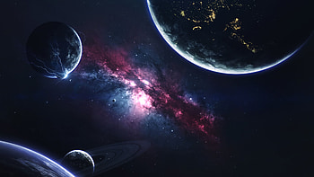 Cosmic Horizon — Galaxy, Stars & Planetary Majesty, space, Stars, galaxy, planet, universe HD wallpaper