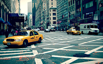 new york, city, street, taxi HD wallpaper