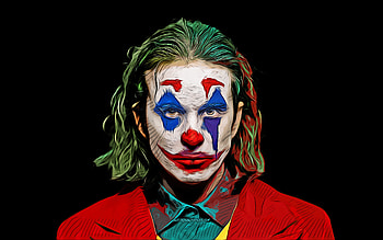 Joker, , vector art, supervillain, black backgrounds, creative, Joker , cartoon joker, Joker minimalism HD wallpaper