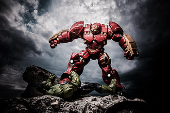 Ironman Hulkbuster Vs The Hulk, iron-man, hulkbuster, hulk, superheroes, reddit, artist HD wallpaper