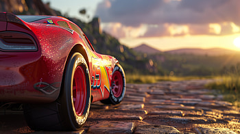 Lightning McQueen - Exhilarating Race Car Scene, movie, Cars (Pixar), Lightning McQueen HD wallpaper