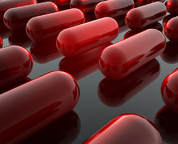 Pills, 3d, red HD wallpaper