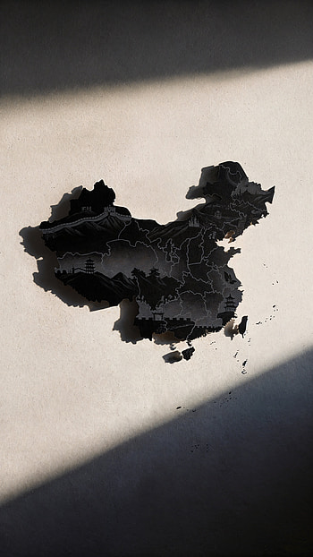 Noir China Map — Minimal , Silhouette HD phone wallpaper