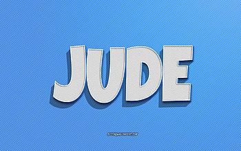 Jude, blue lines background, with names, Jude name, male names, Jude greeting card, line art, with Jude name HD wallpaper