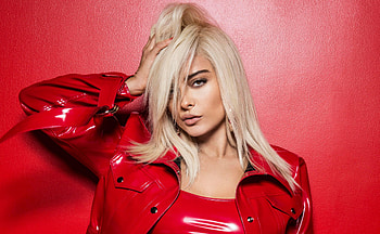 2018, Bebe Rexha, red jacket HD wallpaper