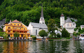 Landscape, Houses, Rivers HD wallpaper