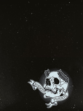 Suerte Muerte, skulls, black, ilustration, skull HD phone wallpaper