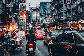 Crowded Street, Bangkok HD wallpaper