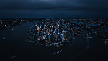 Above the Big Apple, Aerial perspective, Iconic landmarks, Cityscapes HD wallpaper