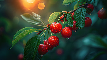 beautiful cherry, food, cherry, fruit, cuisine, scenery HD wallpaper