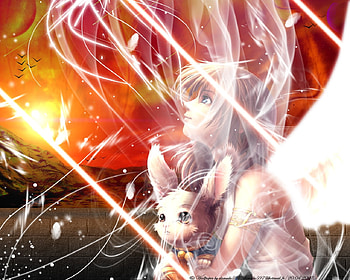 The-dream-to-brighten-up, sexy, wings, hot, cute, girl, ray, anime girl, anime, fantasy, wing, abstract, light, hug, female HD wallpaper