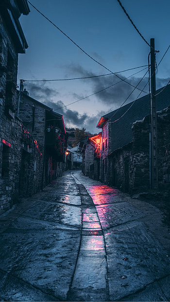 Cities, Sky, Lights, Lanterns, Night City, Street HD phone wallpaper