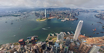 Hong Kong cityscape, landscape, buildings, bay, ocean HD wallpaper