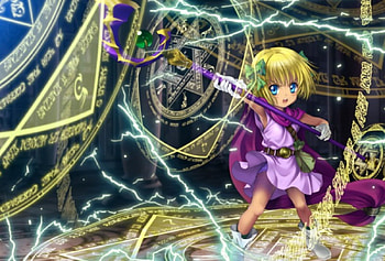 Bianca's Daughter, blond hair, blonde, cute, fight, mad, nice, short hair, game, , blonde hair, cave, adorable, female, sweet, magic, blond, blue eyes, girl, kawaii, anime girl, anime, video game, pretty, rpg, weapon, angry, lovely HD wallpaper