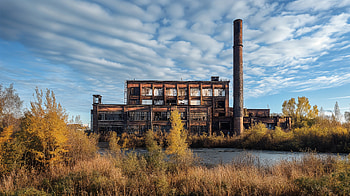 Serene Abandonment: Ultra of an Old Factory, abandoned building, industrial, nature, landscape HD wallpaper