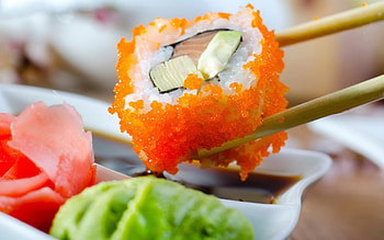 Colorful sushi platter, Appetizing presentation, Bite-sized delight, Seafood goodness HD wallpaper