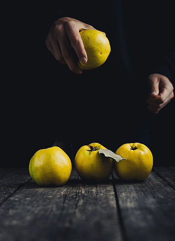 Food, Apple, Hand, Dark Background, Fruit HD phone wallpaper