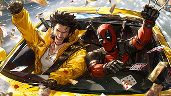 Deadpool And Wolverine In Action , deadpool-and-wolverine, deadpool-3, wolverine, deadpool, superheroes, artwork, digital-art, ai HD wallpaper
