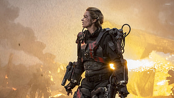 Edge of Tomorrow, Warrior Rita Vrataski, Futuristic battle, Action-packed HD wallpaper