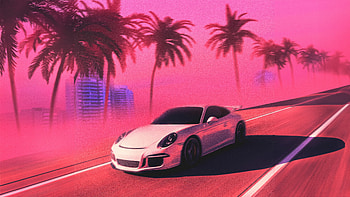 Synthwave Velocity Porsche Edition, synthwave, porsche, cars, artist, artwork, digital-art, behance HD wallpaper