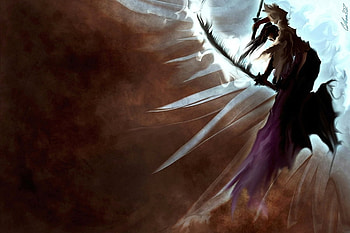 Flying Samurai, lone, anime, swords, samurai, long hair, katana, weapons, warrior HD wallpaper