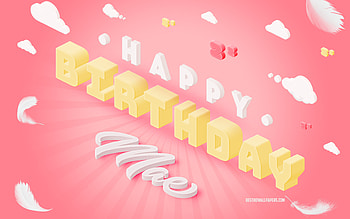 Happy Birtay Mae, 3d Art, Birtay 3d Background, Mae, Pink Background, Happy Mae birtay, 3d Letters, Mae Birtay, Creative Birtay Background HD wallpaper
