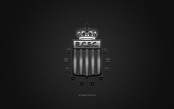 Royal Charleroi Sporting Club, Belgian football club, Jupiler Pro League, silver logo, gray carbon fiber background, Belgian First Division A, football, Charleroi, Belgium, Royal Charleroi Sporting Club logo HD wallpaper