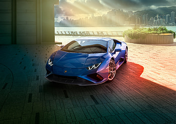 Blue Lamborghini Huracan, 2020 HD wallpaper
