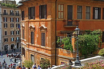 Tea room, building, orange, piazza HD wallpaper