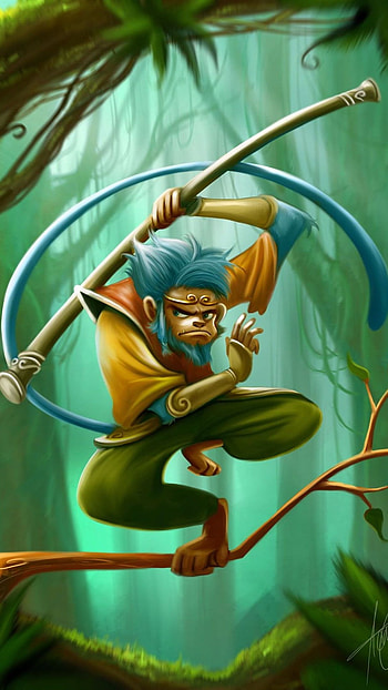 Monkey King, Cartoon HD phone wallpaper