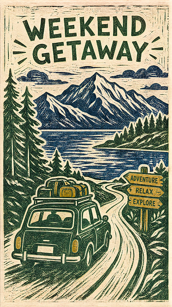 Weekend Getaway — Roadtrip Escape, Car, Mountain, Lake, Forest HD phone wallpaper