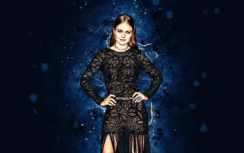 Hera Hilmar, , blue neon lights, icelandic actress, icelandic celebrity, Hera Hilmarsdottir, creative, Hera Hilmar HD wallpaper