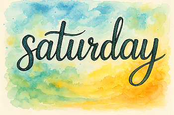 Saturday Serenity: Watercolor, saturday, watercolor, calligraphy, colorful HD wallpaper