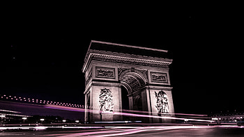 Arc de Triomphe, Night cityscape, Street statue, Artistic HD wallpaper