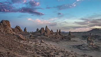 moonscape on earth, desert, hills, dusk, rocks HD wallpaper