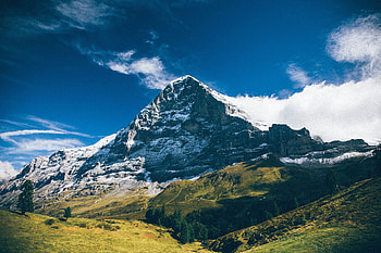 Nature, Grass, Sky, Mountains, Clouds HD wallpaper