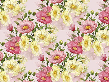 Papel con flores, sunshine, sunny, soft, colors, beautiful, wonderful, pink, green, yellow, nature, flowers, forever HD wallpaper