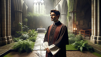 Serene Cathedral Priest, priest, chapel, nature, religious, meditation HD wallpaper