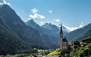 Grossglockner, Alps, mountains, spring, church, Glockner, mountain landscape, Brenner Pass, Austria HD wallpaper