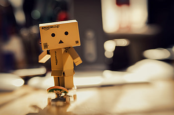 Miscellanea, Miscellaneous, Danbo, Cardboard Robot, Skateboard HD wallpaper