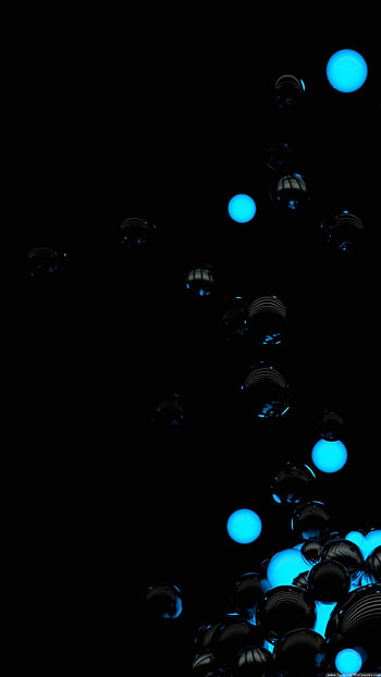 full 1080 x 1920 smart bubbles 3d black blue HD phone wallpaper