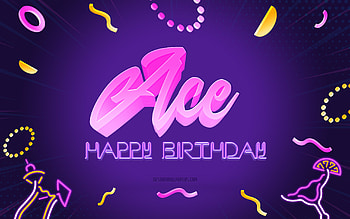 Happy Birtay Ace, , Purple Party Background, Ace, creative art, Happy Ace birtay, Ace name, Ace Birtay, Birtay Party Background HD wallpaper