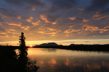 Nature, Sunset, Mountains, Horizon, Wood, Tree HD wallpaper
