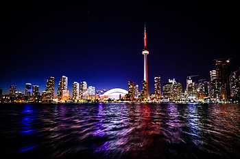 Toronto Skyline, CN Tower, Toronto Canada, Night skyline HD wallpaper