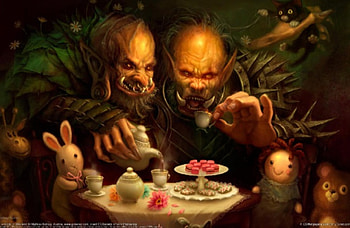 TROLL TEA PARTY, PARTY, TROLLS, ARTS, FANTASY, TEA HD wallpaper