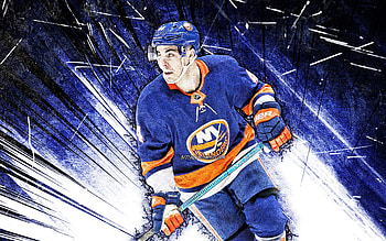 Jean-Gabriel Pageau, grunge art, NHL, New York Islanders, hockey stars, hockey, blue abstract rays, NY Islanders, hockey players, Jean-Gabriel Pageau New York Islanders, Jean-Gabriel Pageau HD wallpaper