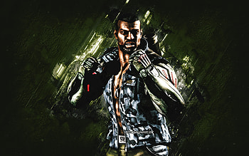 Jax Briggs, Mortal Kombat Mobile, Jax Briggs MK Mobile, Mortal Kombat, green stone background, Mortal Kombat Mobile characters, grunge art, Jax Briggs Mortal Kombat HD wallpaper