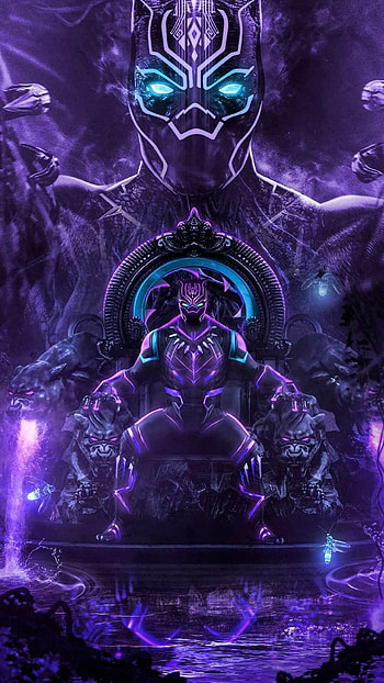 Black Panther: Wakanda Forever, Striking background, Wakanda forever, Panther silhouette HD phone wallpaper